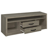 Burke - Consola de TV con 2 cajones - Madera flotante gris