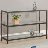 Trini - Sofa Table With Glass Shelf - Black Nickel