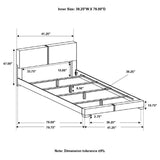 Conner - Cama con paneles tapizados