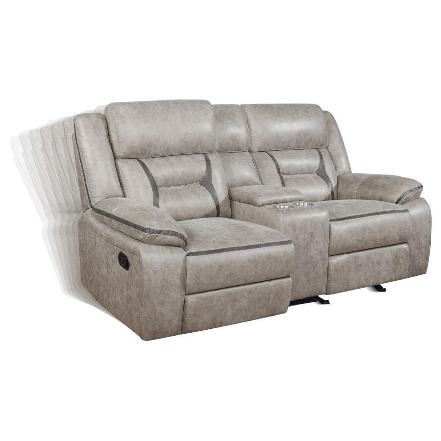 Greer - Loveseat planeador con consola