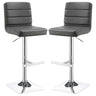 Bianca - Square Upholstered Adjustable Bar Stools (Set of 2)