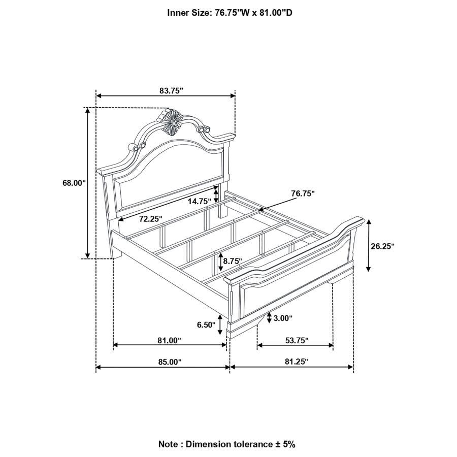 Cambridge - Cama con paneles de madera