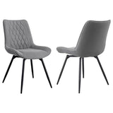 Diggs - Upholstered Tufted Swivel Dining Chairs (Set of 2) - Gray And Gunmetal