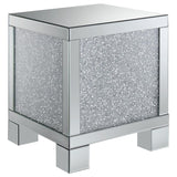 Gillian - Square End Table - Silver And Clear Mirror