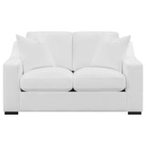 Ashlyn - Loveseat tapizado con brazos inclinados - Blanco