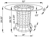 Ellie - Mesa de comedor con tapa de cristal y pedestal cilíndrico