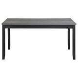 Barlow - Juego de comedor rectangular de 6 piezas - Gris y negro