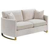 Corliss - Loveseat tapizado con brazos arqueados - Beige