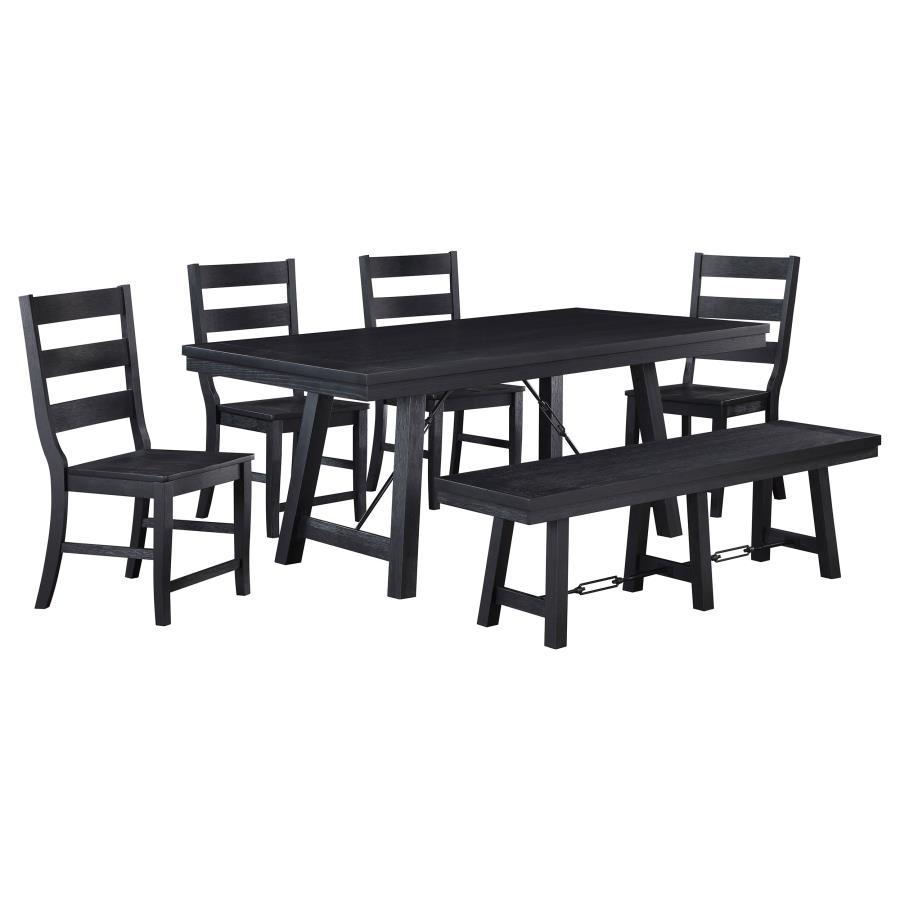 Newport - Juego de comedor con mesa rectangular con caballete