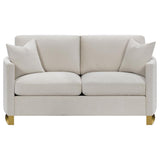 Corliss - Loveseat tapizado con brazos arqueados - Beige