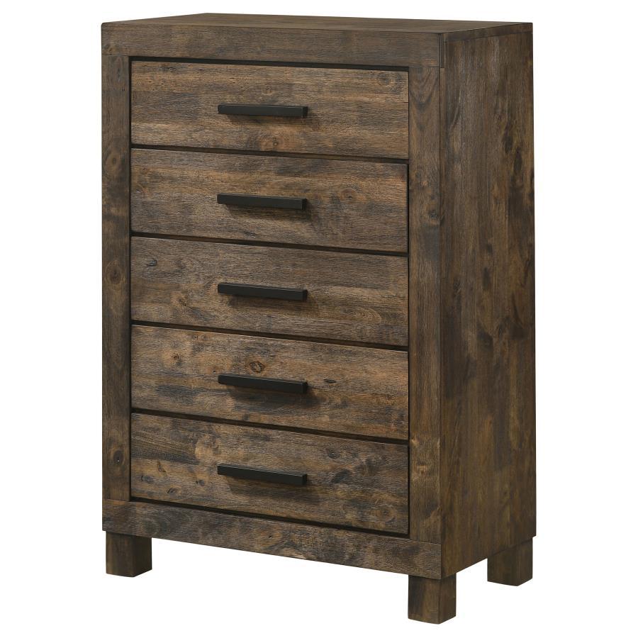 Woodmont - 5-Drawer Chest - Rustic Golden Brown