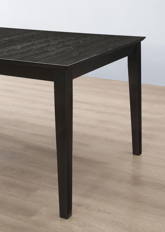 Louise - Mesa de comedor rectangular con hoja extensible - Negro