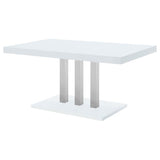 Brooklyn - Rectangular Dining Table - White High Gloss And Chrome