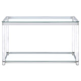 Anne - Sofa Table With Lower Shelf - Chrome And Clear