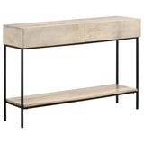 Rubeus - 2-Drawer Console Table With Open Shelf - White Washed