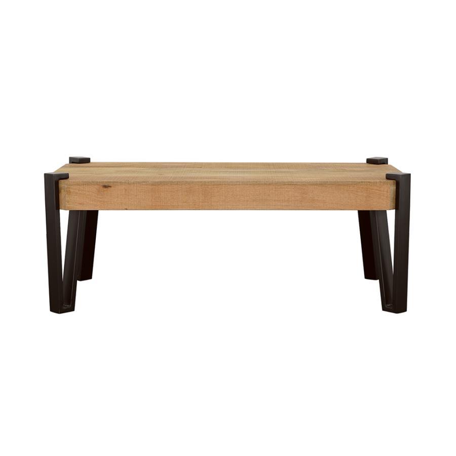 Winston - Mesa de centro rectangular de madera - Negro natural y mate