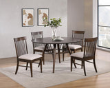 Everton - 5-Piece Round 54" Dining Table Set - Walnut