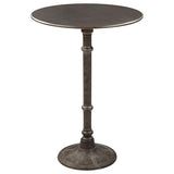 Oswego - Round Bar Table - Dark Russet And Antique Bronze