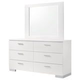 Felicity - 6-Drawer Dresser With Mirror - Glossy White