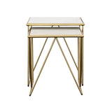 Bette - 2 Piece Nesting Table Set - White And Gold