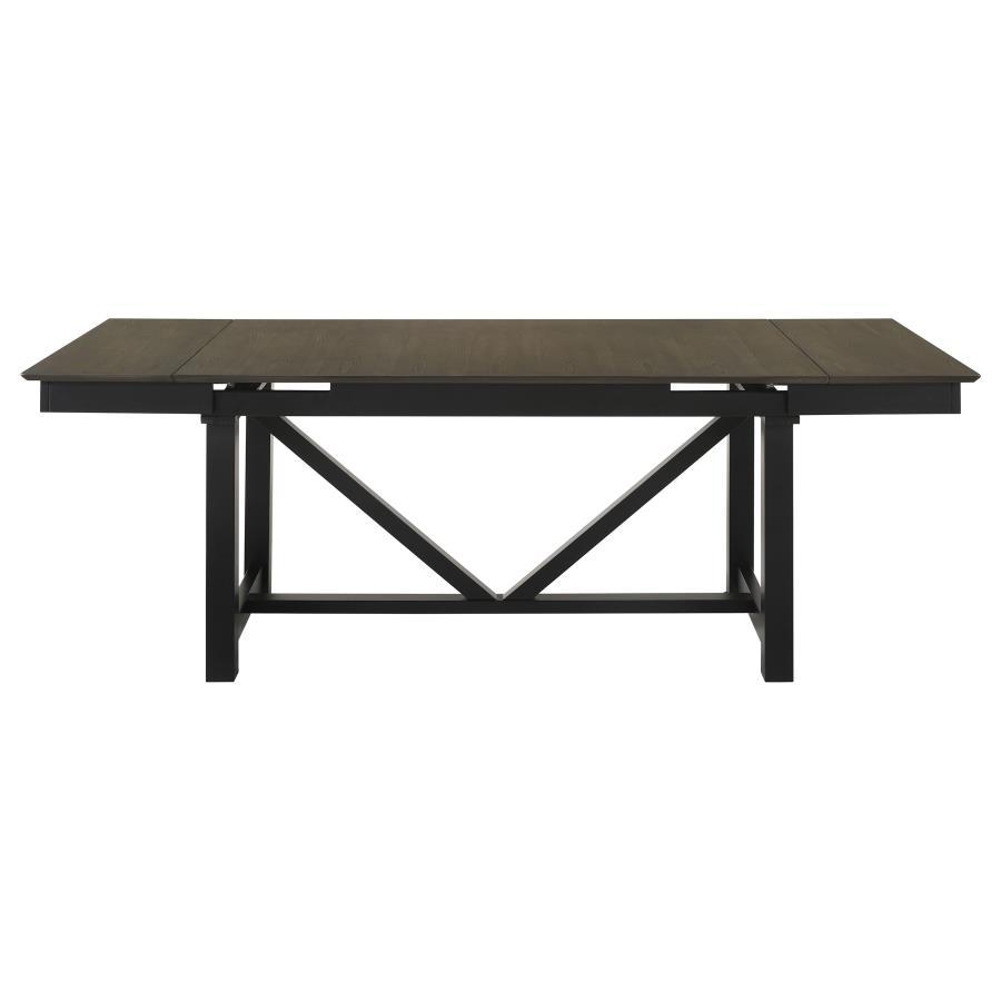 Malia - Conjunto de mesa de comedor rectangular con hoja extensible en refractario