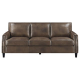 Leaton - Upholstered Recessed Arms Sofa - Brown Sugar