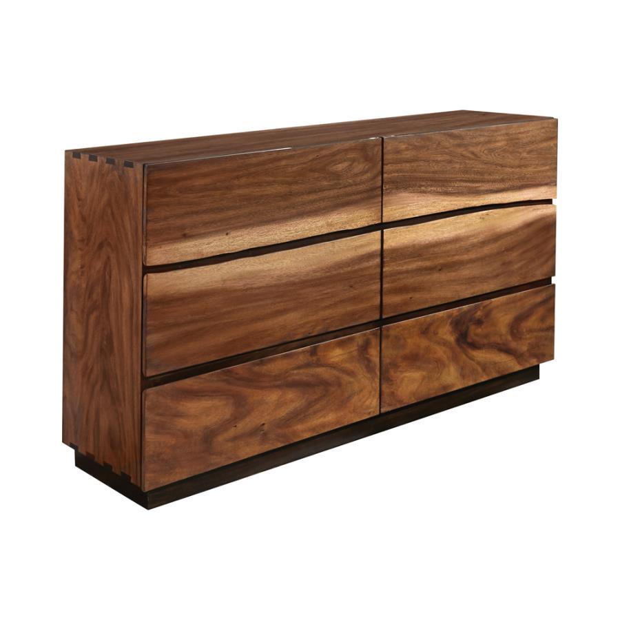 Winslow - 6-Drawer Dresser - Smokey Walnut And Coffee Bean