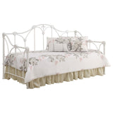 Halladay - Sofá cama doble de metal con estructura floral - Blanco