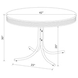 Retro - Round Dining Table - Glossy White And Chrome