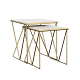 Bette - 2 Piece Nesting Table Set - White And Gold