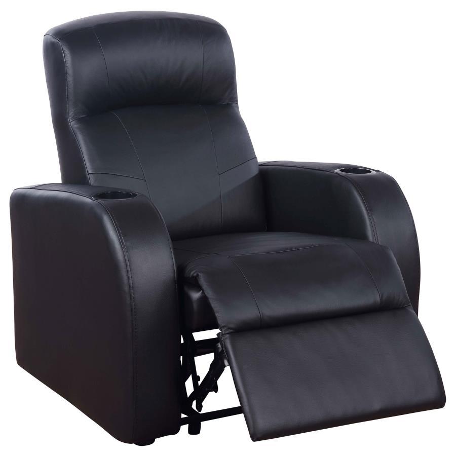 Cyrus - Sillón reclinable tapizado para cine en casa - Negro