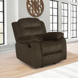 Rodman - Sillón reclinable planeador tapizado - Chocolate