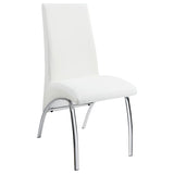 Beckham - Juego de comedor redondo de 5 piezas - Cromo y blanco