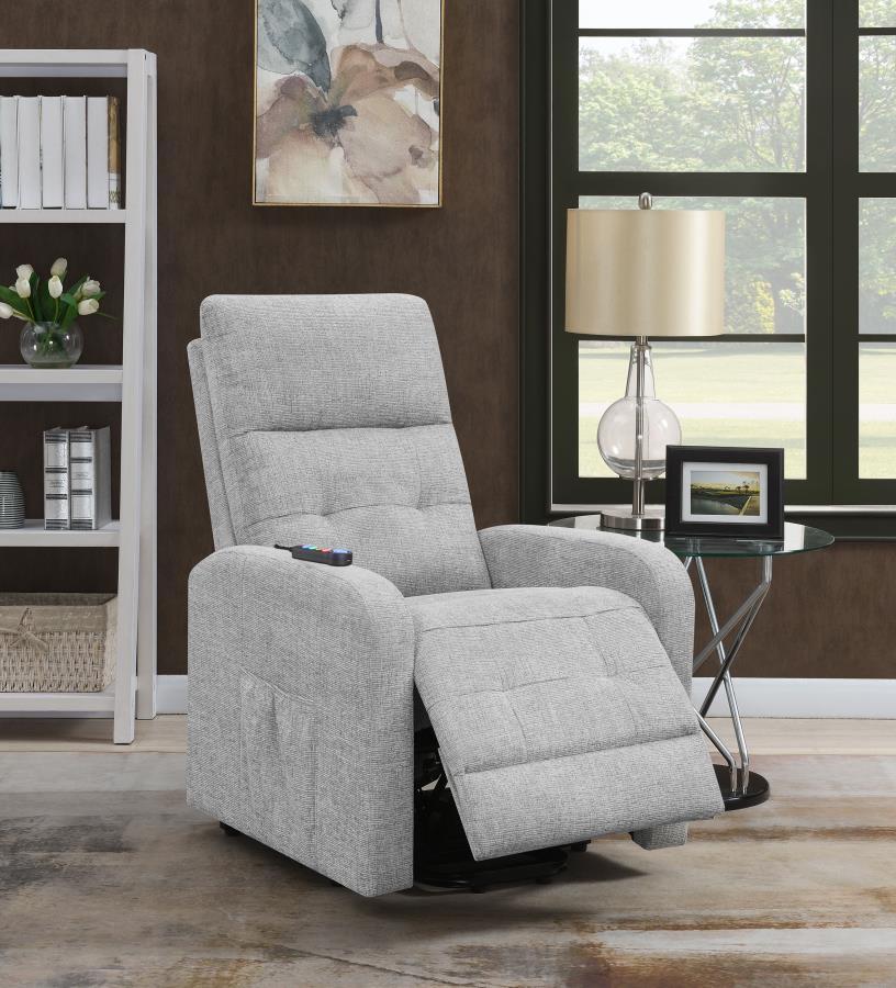 Howie - Sillón reclinable eléctrico tapizado con capitoné