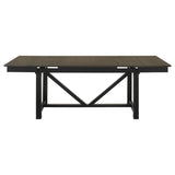 Malia - Conjunto de mesa de comedor rectangular con hoja extensible en refractario