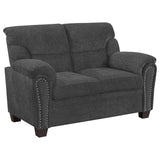 Clemintine - Loveseat tapizado con ribete de clavo