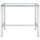 Tolbert - Bar Table With Glass Top - Chrome