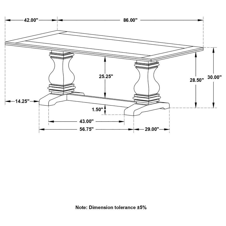 Parkins - Double Pedestals Dining Table - Rustic Espresso