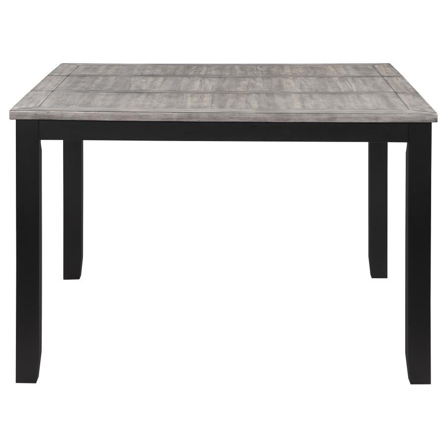 Elodie - Juego de mesa de comedor de 5 piezas con altura de mostrador y hoja extensible - Gris y negro