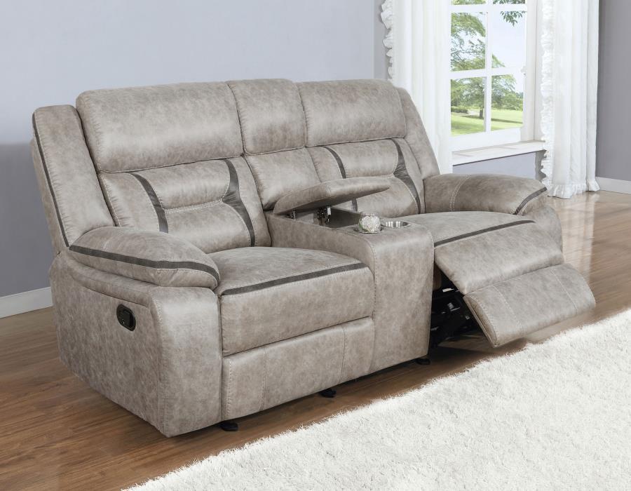 Greer - Loveseat planeador con consola