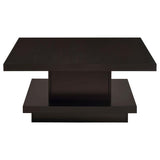 Reston - Pedestal Square Coffee Table - Cappuccino