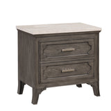 Lisbon - Marble Top Nightstand - Gray