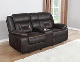 Greer - Loveseat planeador con consola