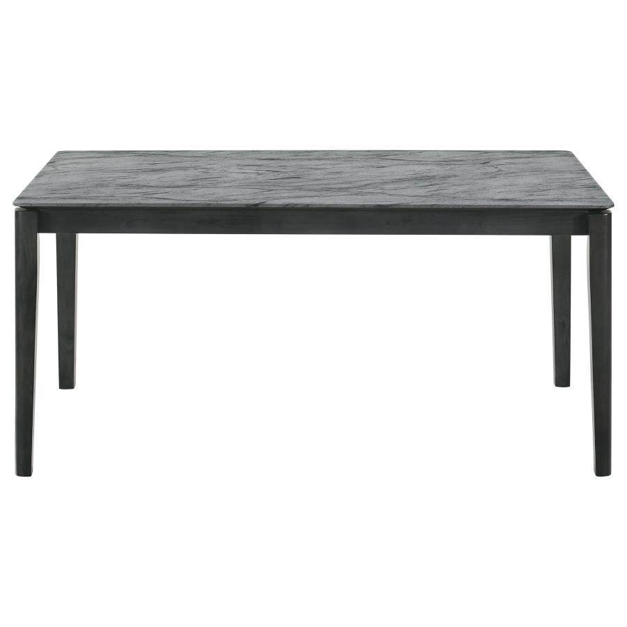 Stevie - Juego de comedor rectangular de 7 piezas - Gris y negro