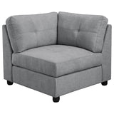 Claude - 7 Piece Upholstered Modular Tufted Sectional - Dove