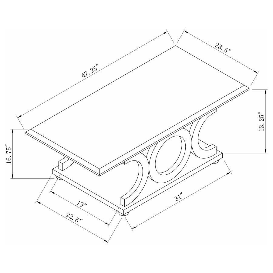 Shelly - Base en forma de C - Mesa de centro - Capuchino