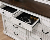 Hillcrest - 9-Drawer Dresser - Dark Rum And White