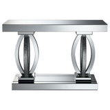 Amalia - Rectangular Sofa Table With Shelf - Clear Mirror