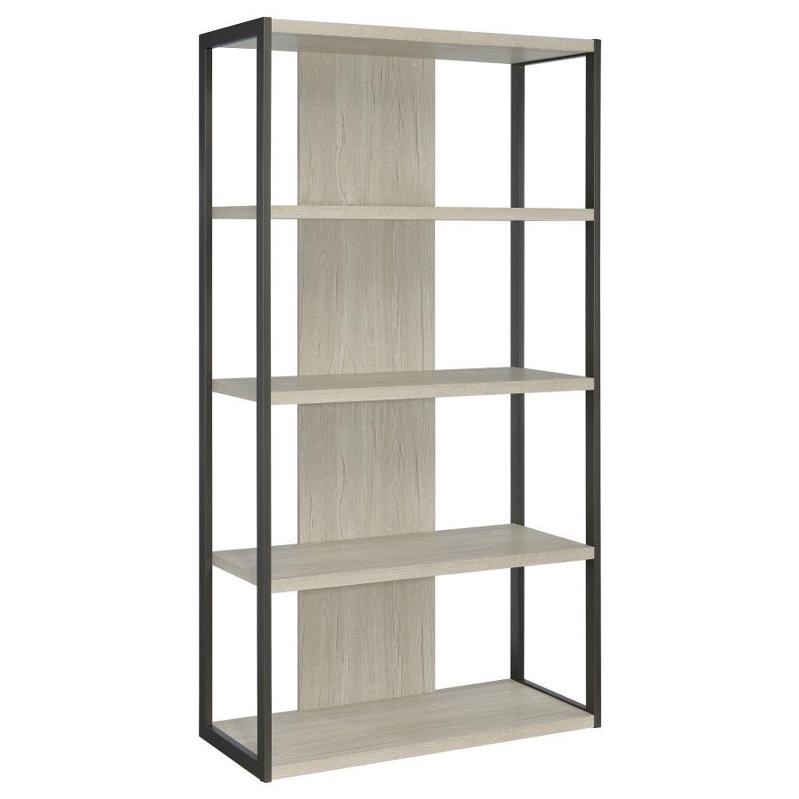 Loomis - 4-Shelf Bookcase - Whitewashed Gray