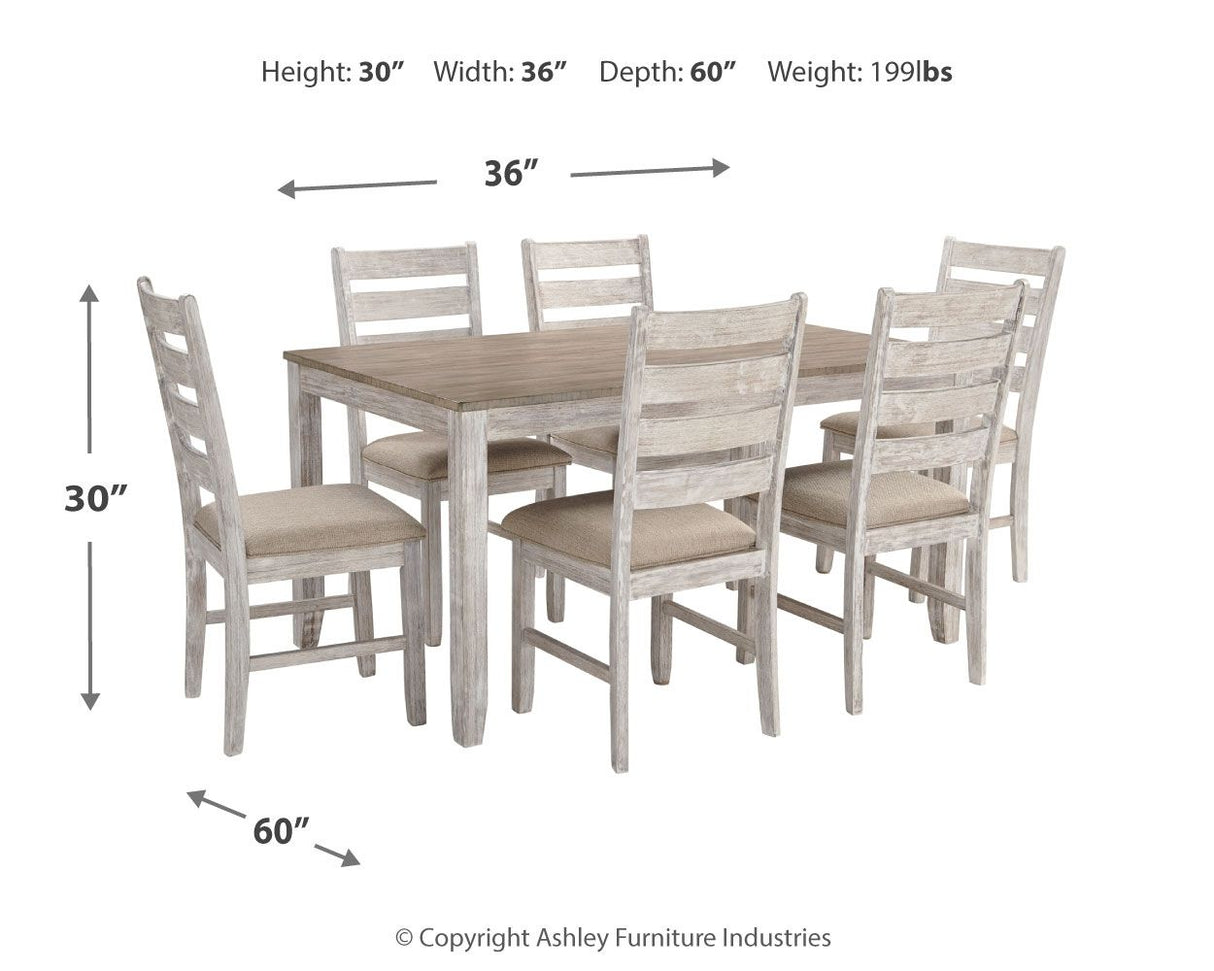 Skempton - Blanco - Juego de mesa de comedor (juego de 7)